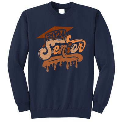 Senior Class Of 2024 Black Educated Graduate Afro Melanin Tall Sweatshirt