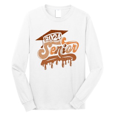 Senior Class Of 2024 Black Educated Graduate Afro Melanin Long Sleeve Shirt