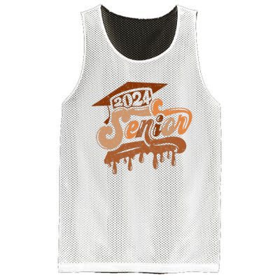 Senior Class Of 2024 Black Educated Graduate Afro Melanin Mesh Reversible Basketball Jersey Tank