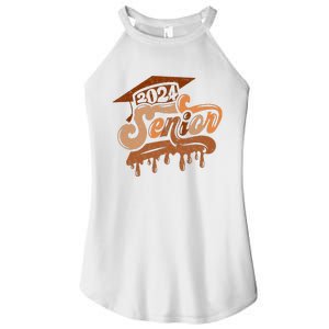 Senior Class Of 2024 Black Educated Graduate Afro Melanin Women's Perfect Tri Rocker Tank