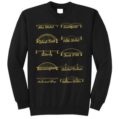 Steel City Of Pittsburgh Bridges 412 Black And Yellow Pgh Sweatshirt