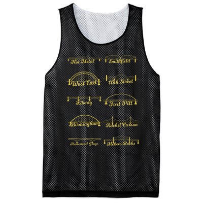 Steel City Of Pittsburgh Bridges 412 Black And Yellow Pgh Mesh Reversible Basketball Jersey Tank