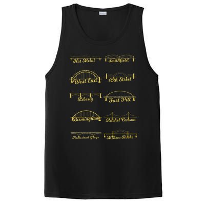 Steel City Of Pittsburgh Bridges 412 Black And Yellow Pgh PosiCharge Competitor Tank