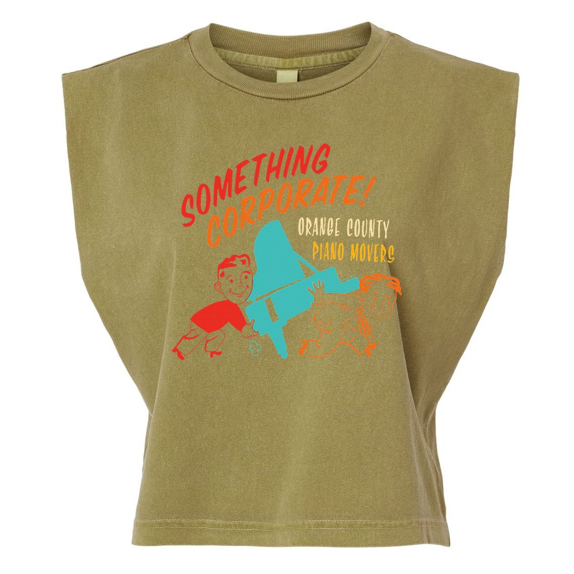Something Corporate! Orange County Piano Mover Design Garment-Dyed Women's Muscle Tee