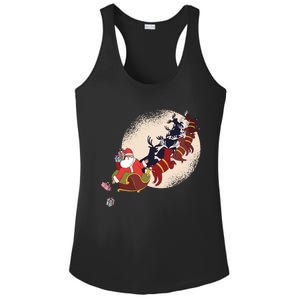 Santa Claus On Christmas Sleigh Pulled By Reindeer Gift Ladies PosiCharge Competitor Racerback Tank