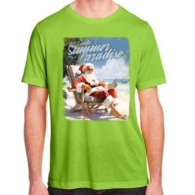 Santa Chillin On The Beach Summer Paradise Adult ChromaSoft Performance T-Shirt