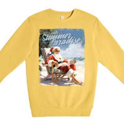 Santa Chillin On The Beach Summer Paradise Premium Crewneck Sweatshirt