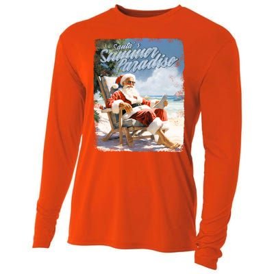 Santa Chillin On The Beach Summer Paradise Cooling Performance Long Sleeve Crew