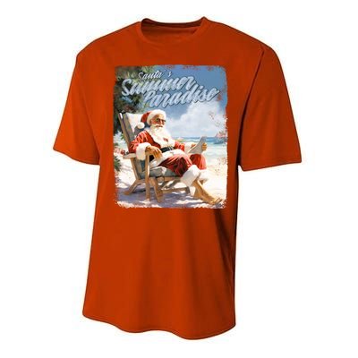 Santa Chillin On The Beach Summer Paradise Performance Sprint T-Shirt