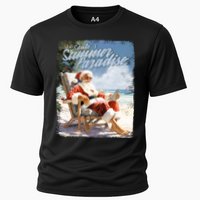 Santa Chillin On The Beach Summer Paradise Cooling Performance Crew T-Shirt