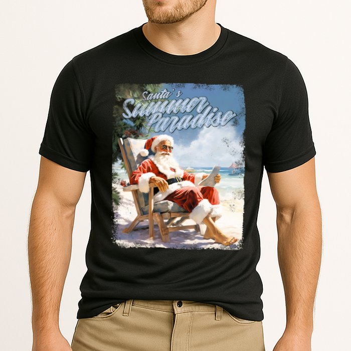 Santa Chillin On The Beach Summer Paradise Cooling Performance Crew T-Shirt