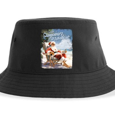 Santa Chillin On The Beach Summer Paradise Sustainable Bucket Hat