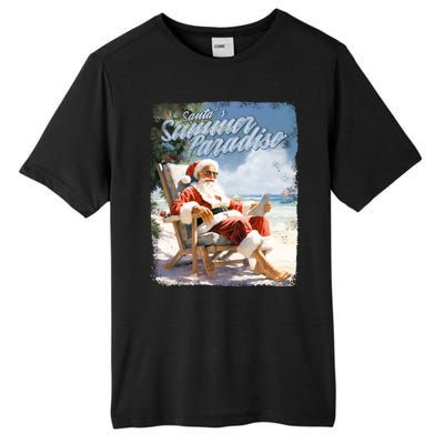 Santa Chillin On The Beach Summer Paradise Tall Fusion ChromaSoft Performance T-Shirt