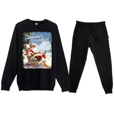 Santa Chillin On The Beach Summer Paradise Premium Crewneck Sweatsuit Set