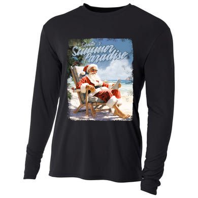 Santa Chillin On The Beach Summer Paradise Cooling Performance Long Sleeve Crew
