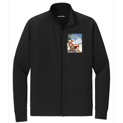 Santa Chillin On The Beach Summer Paradise Stretch Full-Zip Cadet Jacket