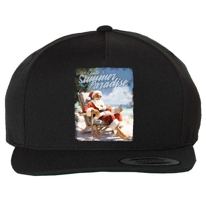 Santa Chillin On The Beach Summer Paradise Wool Snapback Cap