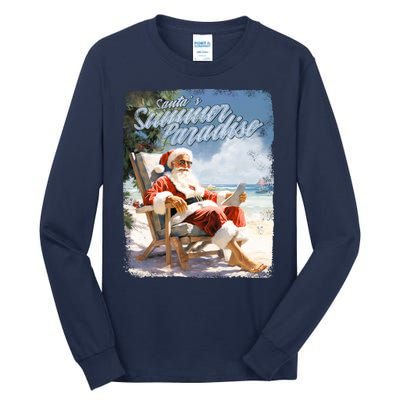 Santa Chillin On The Beach Summer Paradise Tall Long Sleeve T-Shirt