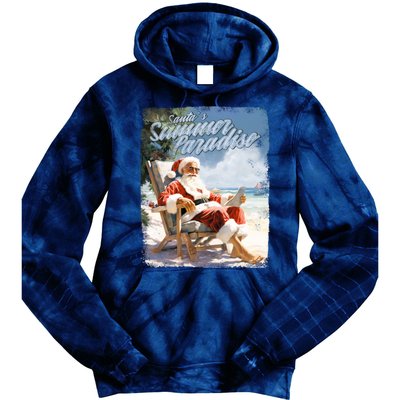 Santa Chillin On The Beach Summer Paradise Tie Dye Hoodie