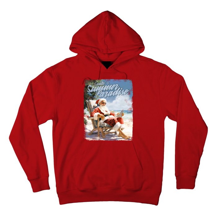 Santa Chillin On The Beach Summer Paradise Hoodie