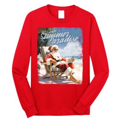 Santa Chillin On The Beach Summer Paradise Long Sleeve Shirt