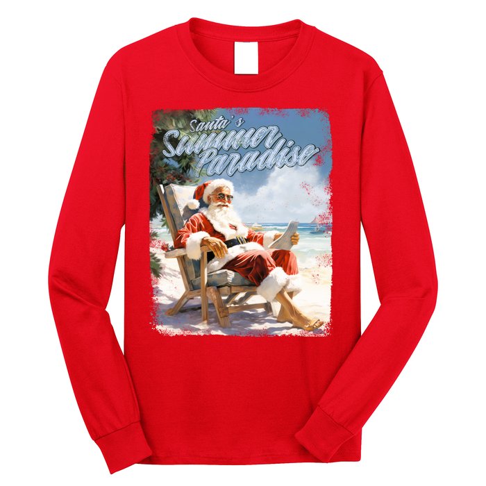 Santa Chillin On The Beach Summer Paradise Long Sleeve Shirt