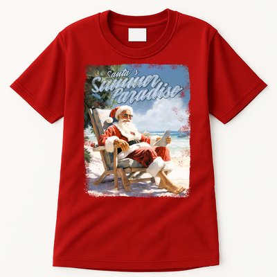 Santa Chillin On The Beach Summer Paradise Tall T-Shirt