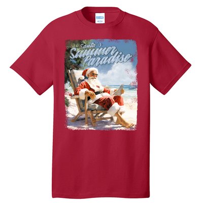 Santa Chillin On The Beach Summer Paradise Tall T-Shirt