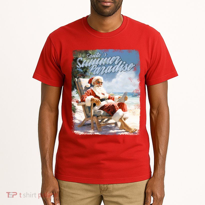 Santa Chillin On The Beach Summer Paradise Tall T-Shirt