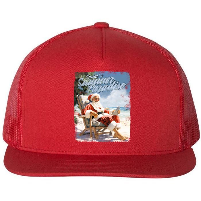 Santa Chillin On The Beach Summer Paradise Flatbill Hat