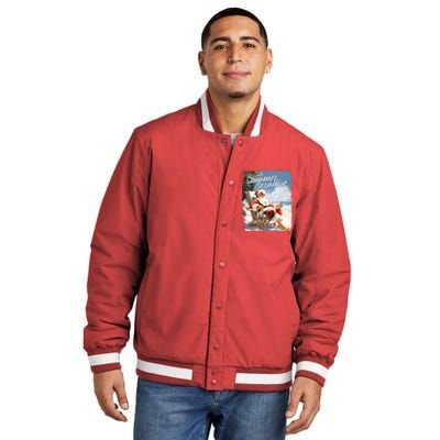 Santa Chillin On The Beach Summer Paradise Insulated Varsity Jacket