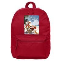 Santa Chillin On The Beach Summer Paradise 16 in Basic Backpack