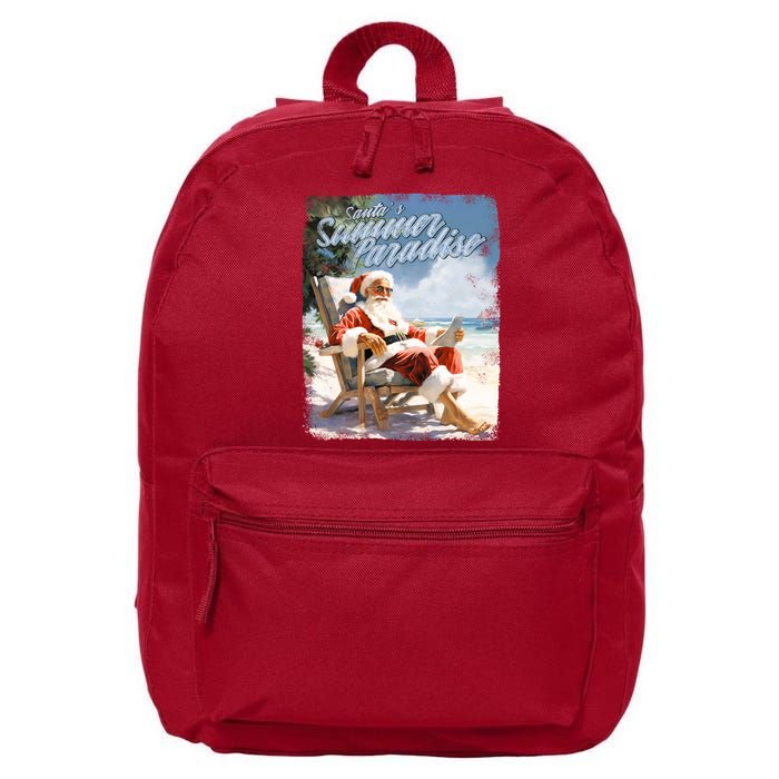 Santa Chillin On The Beach Summer Paradise 16 in Basic Backpack