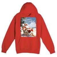 Santa Chillin On The Beach Summer Paradise Premium Pullover Hoodie