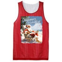 Santa Chillin On The Beach Summer Paradise Mesh Reversible Basketball Jersey Tank