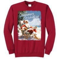 Santa Chillin On The Beach Summer Paradise Tall Sweatshirt