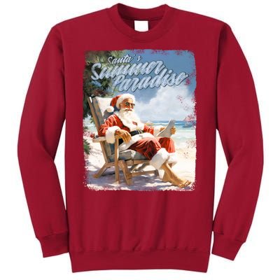 Santa Chillin On The Beach Summer Paradise Tall Sweatshirt