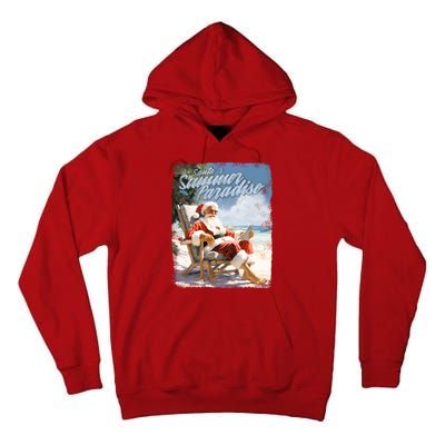 Santa Chillin On The Beach Summer Paradise Tall Hoodie