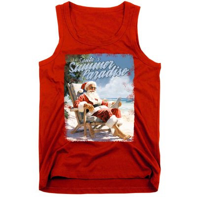 Santa Chillin On The Beach Summer Paradise Tank Top