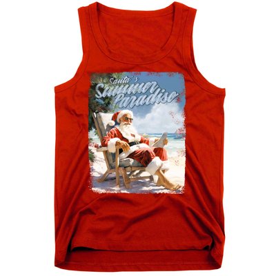 Santa Chillin On The Beach Summer Paradise Tank Top