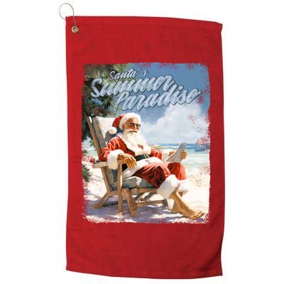 Santa Chillin On The Beach Summer Paradise Golf Towel
