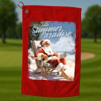 Santa Chillin On The Beach Summer Paradise Golf Towel