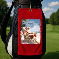 Santa Chillin On The Beach Summer Paradise Golf Towel