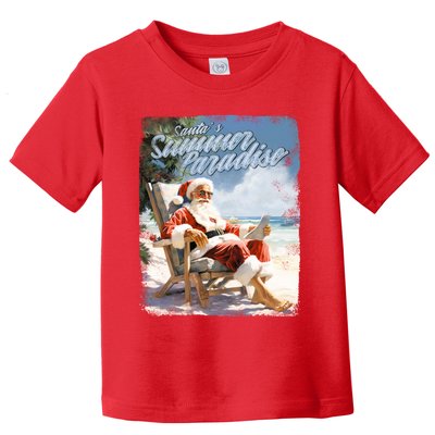 Santa Chillin On The Beach Summer Paradise Toddler T-Shirt