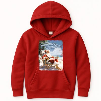 Santa Chillin On The Beach Summer Paradise Kids Hoodie