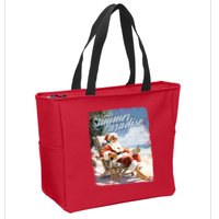 Santa Chillin On The Beach Summer Paradise Zip Tote Bag