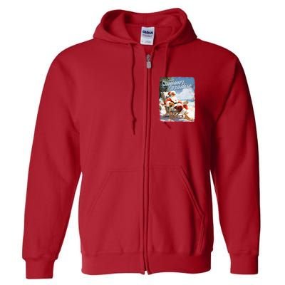 Santa Chillin On The Beach Summer Paradise Full Zip Hoodie
