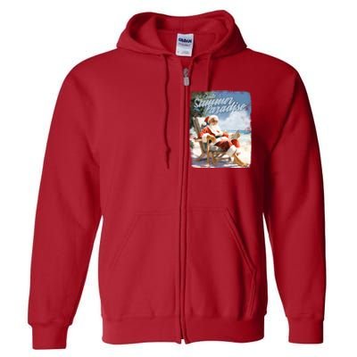 Santa Chillin On The Beach Summer Paradise Full Zip Hoodie