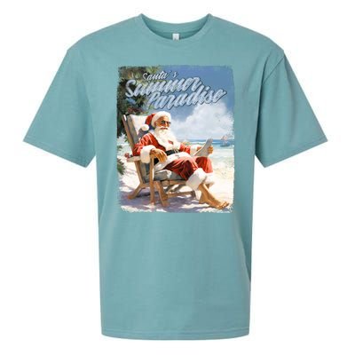 Santa Chillin On The Beach Summer Paradise Sueded Cloud Jersey T-Shirt