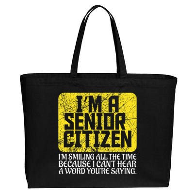 Senior Citizen Old People Hard Of Hearing Elderly Gift Cotton Canvas Jumbo Tote